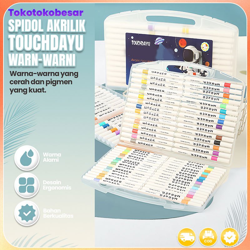 

Pena spidol akrilik isi ulang pena cat air anak-anak siswa sekolah dasar seni lukis khusus warna tidak transparan dapat ditumpuk taman kanak-kanak kuas berkepala ganda yang dapat dicuci Bingxi kepala lembut tahan air DIY