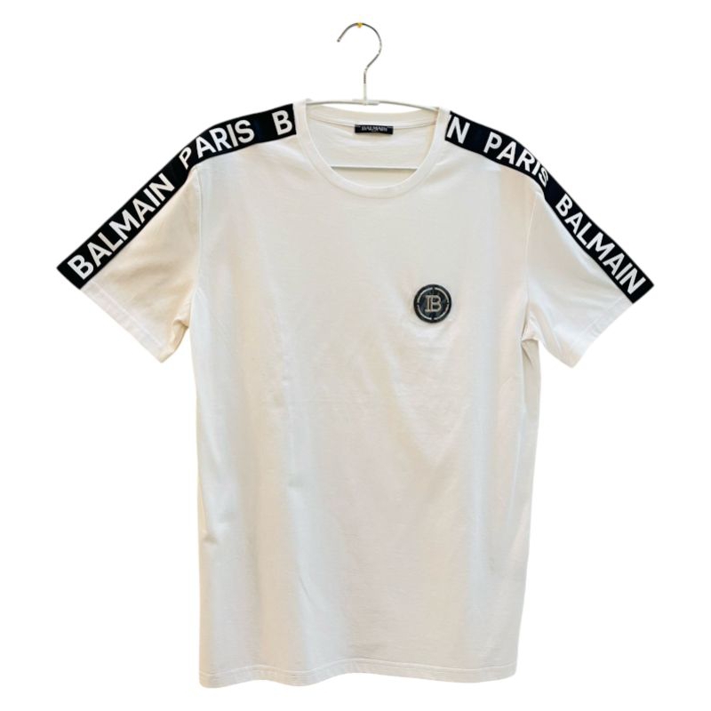 Balmain t-shirt white logo B size M .