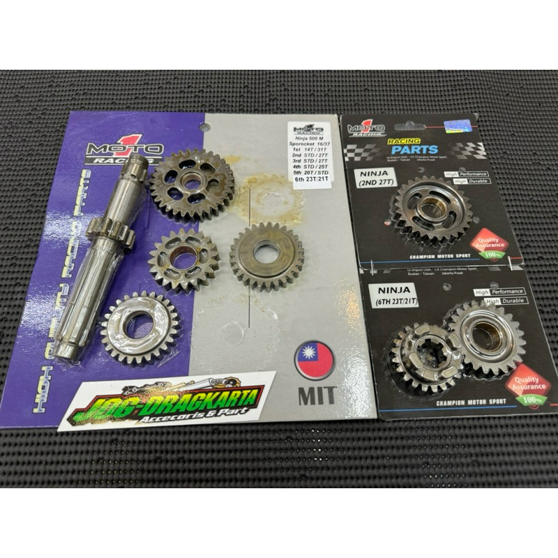 GEAR GIR RASIO NINJA R SS RR NEW RR OLD ZX150 CBU 400M 500M SUNMORI HARIAN MOTO1 RACING GIGI 1-6 14/