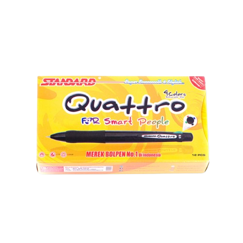 

Ballpoint Standard Quattro 4 Warna / Ballpoint Standard Pulpen 4 in 1 - Random Color - Satuan