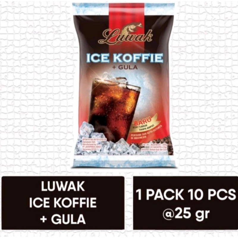 

Kopi Instant Luwak Ice Koffie + Gula 1 Pack Isi 10 Pcs