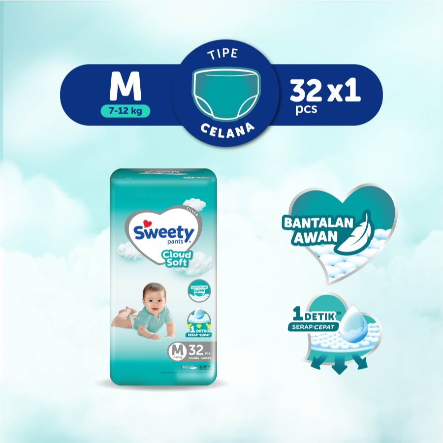 popok bayi pants sweety silver pants m 32 sweety pants m32 diapers