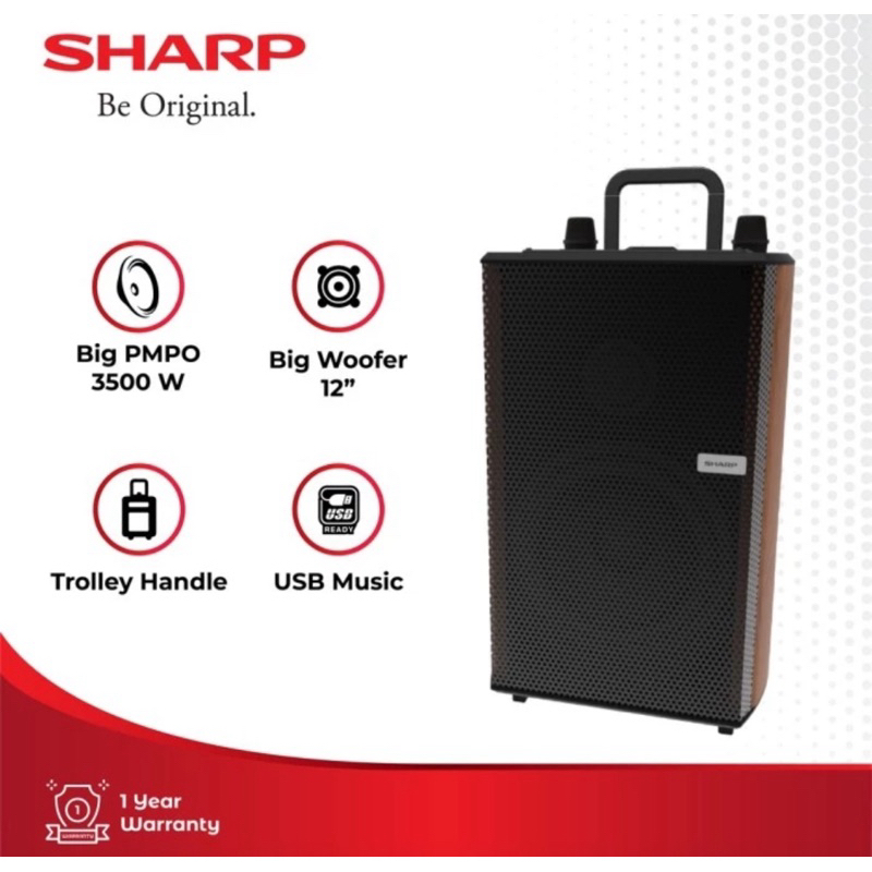 SHARP SPEAKER TROLLEY PORTABLE CBOX 12 MBO - SPEAKER SHARP 12 INCH - SPEAKER TROLLEY SHARP 12 INCH -