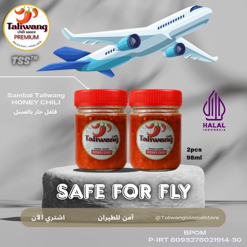 

[ Special Price 18 Pembeli Pertama ] 2 PCS Sambal Taliwang Honey Chili Special Edition " Safe For Fly " 98 ml
