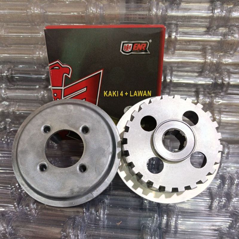 dudukan kaki 4 + lawan kampas kopling MEGA PRO lama ENR