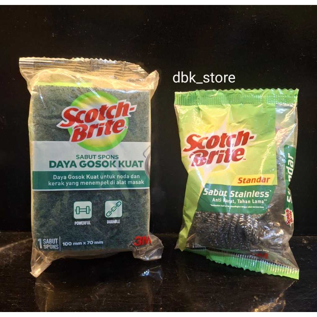 Scotch brite spons cuci piring busa / stainless
