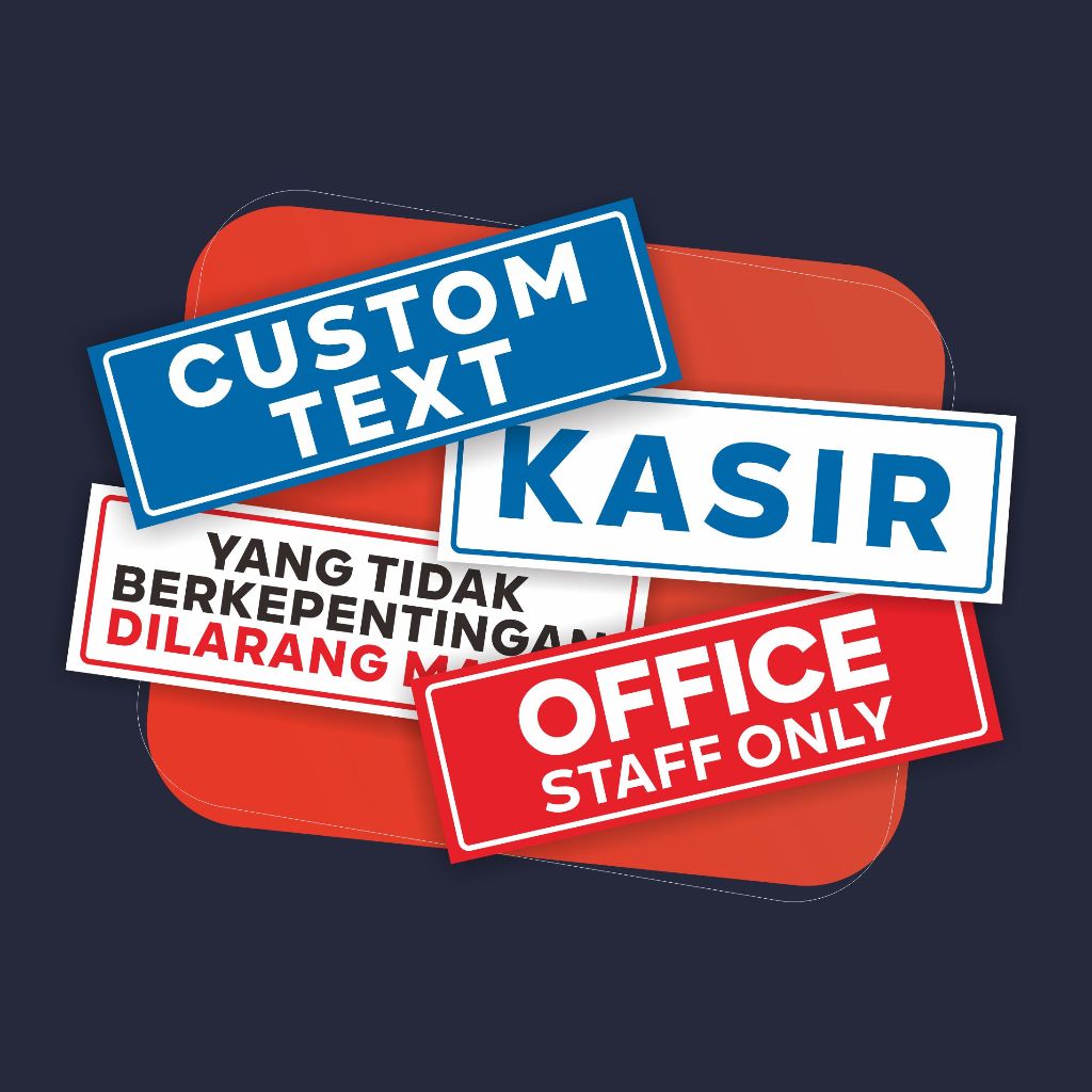 

COSTUM STIKER CAUTION NAMA DAN LOGO Cetak Stiker Sticker Custom Text Tulisan Bahan Vinyl