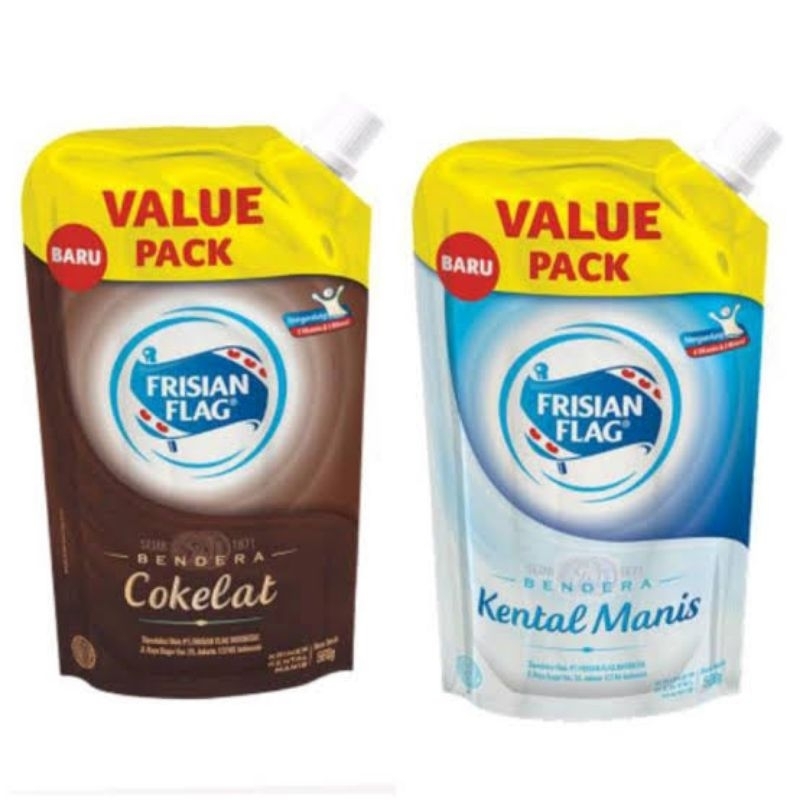 

Frisian Flag Pouch Susu Kental Manis Putih, Cokelat 545 gram