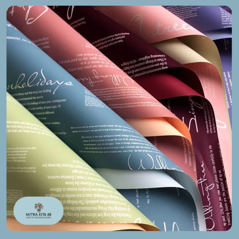 

Isi 20 LEMBAR Kertas Buket Bunga Bunga Florist Dua Warna Bi Color Flower Wrapping Paper Cellophane KB011