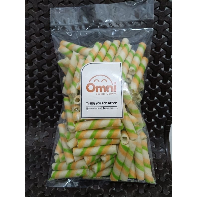 

Wafer Roll Mini Vanilla Greentea | Snack Jajanan Kiloan