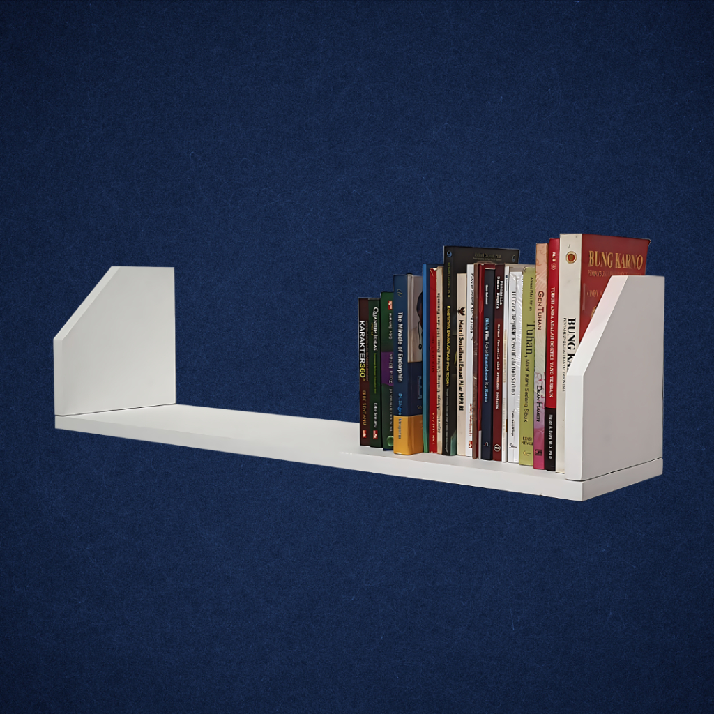 Kokoh Rak Buku Kayu Tempel Dinding Minimalis Panjang Ukuran 80 x 20 x 20 CM - Rak Wifi Tas Skincare