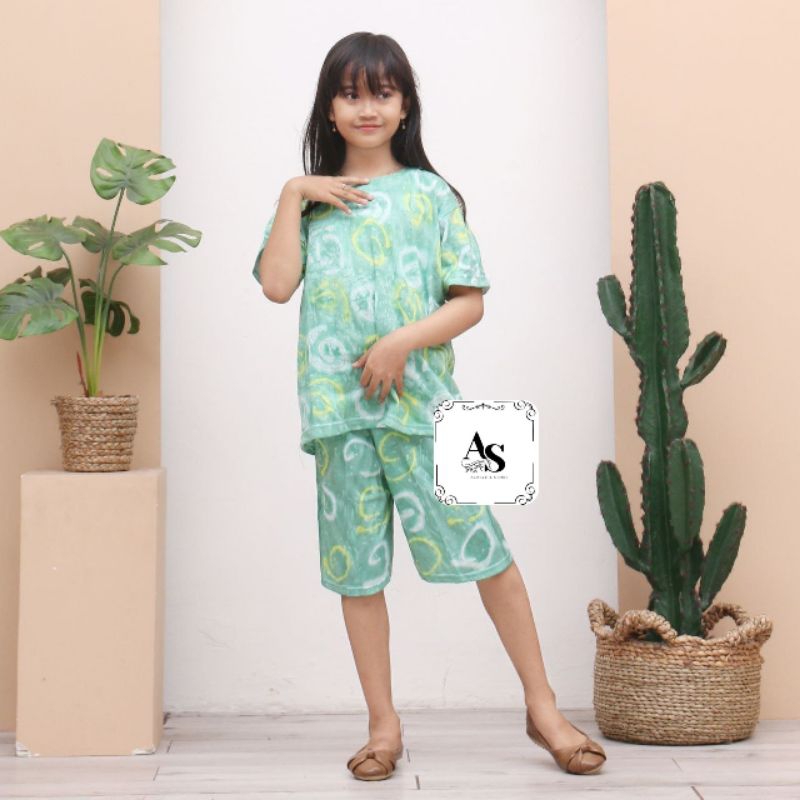 one set baju anak jumputan cewek umur 10 sampai 11 tahun
