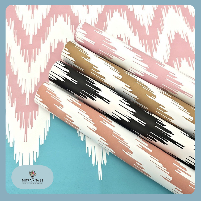 

20 LEMBAR Flower Wrapping Paper Motif Tribe Lurik Kertas Buket Cellophane Totem Tribal Craft KB022