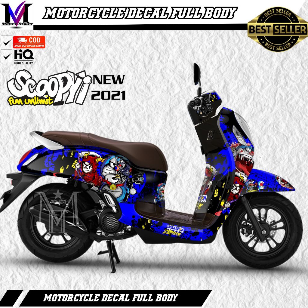 Decal Scoopy New 2021 Fullbody  Variasi Doraemon Zombie