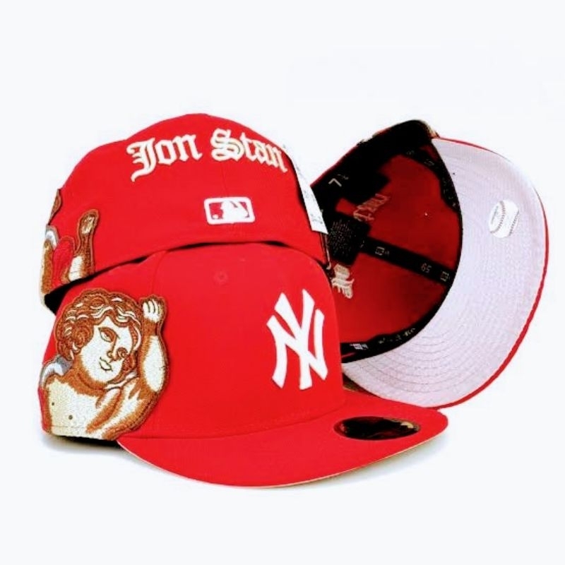TOPI PRIA/TOPI SNAPBACK NY MERAH JONSTAN