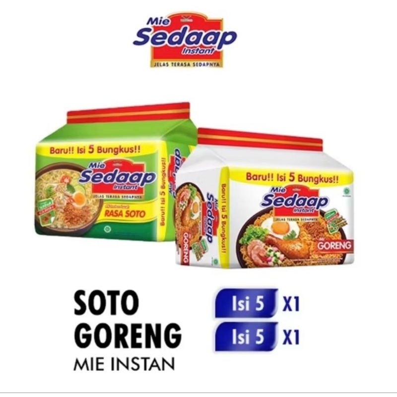 

MIE SEDAAP SOTO ISI 5 MIE SEDAAP GORENG ISI 5