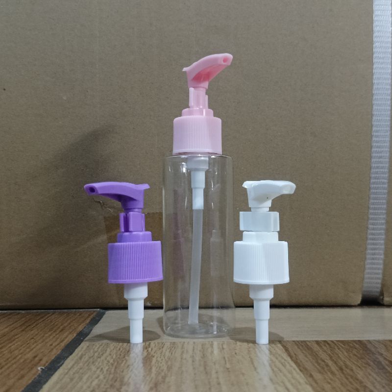 BOTOL PUMP 100ML RF NATURAL TUTUP PUMP CLIP VARIAN WARNA/BOTOL SABUN 100ML PLASTIH AESTHETIC