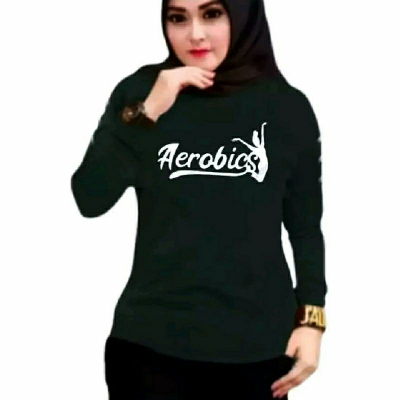 baju sport wanita muslimah | kaos olahraga running senam aerobic trendy