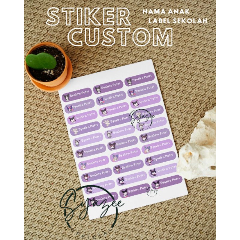 

Stiker Nama Anak Custom Sanrio Edition