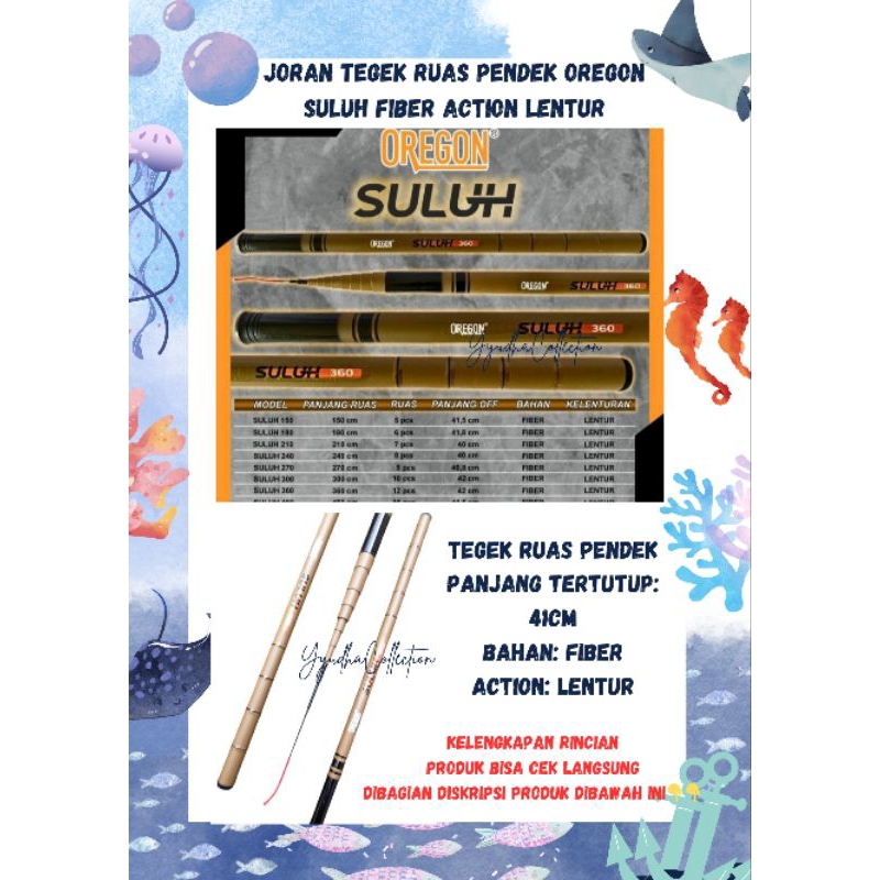 Joran Tegek Ruas Pendek Oregon SULUH Fiber Action Lentur