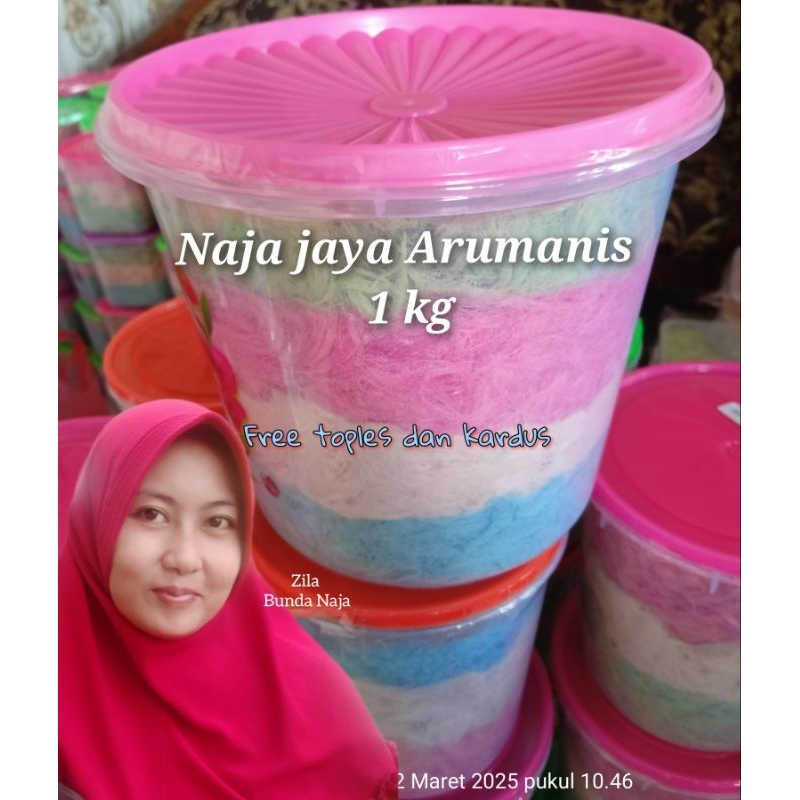 

Rambut nenek 1kg Arumanis toples free kardus