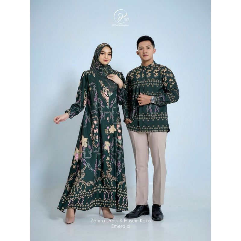 DYN Clothingline Zahira Dress & Husein Koko | Gamis Wanita Dewasa & Koko Dewasa Midnight Series | Fa