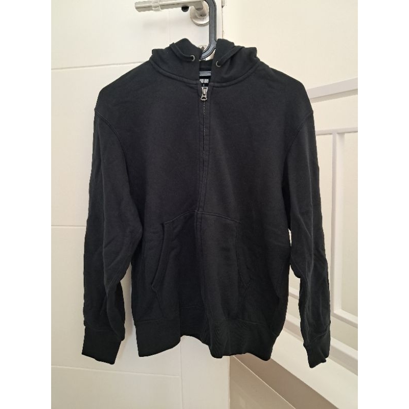 Uniqlo sweat hoodie resleting lengan panjang original (preloved like new)