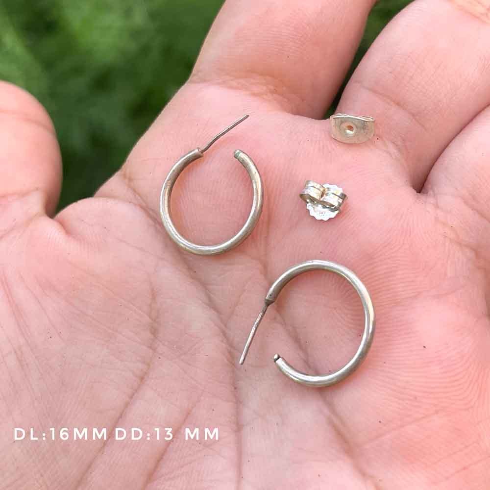 Anting Earrings Perak Silver Bali Hoop Kecil Polos Tusuk Anak Pria Wanita Asli 925 13 mm