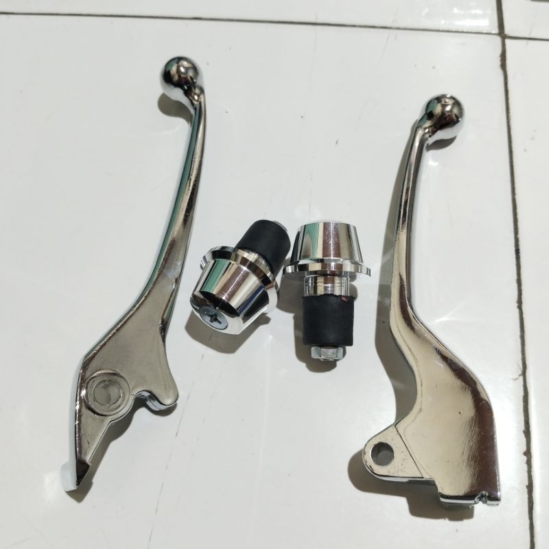 Paketan Hendel rem plus jalu stang Motor beat Karbu warna chrome
