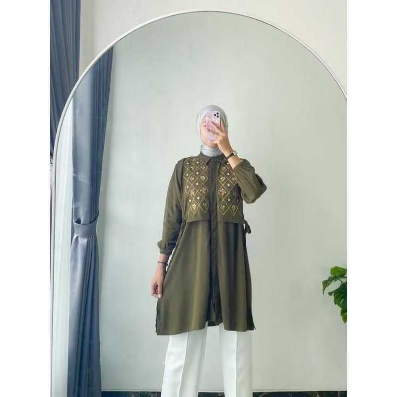 BEST SELLER TUNIK BORDIR SAVIA PREMIUM / TUNIK TALI SAMPING JUMBO / ATASAN WANITA REMAJA / TUNIK