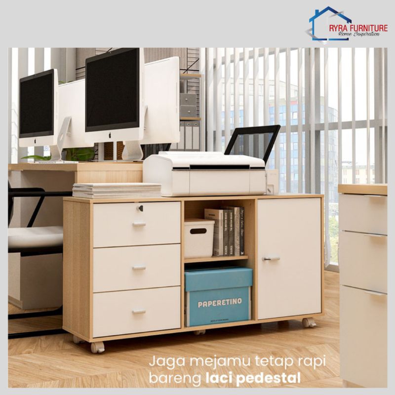 PIRA - ARUNA PD120 - BUFET DENGAN KUNCI / LEMARI ARSIP / KABINET / MEJA SAMPING / MEJA NAKAS / MEJA 