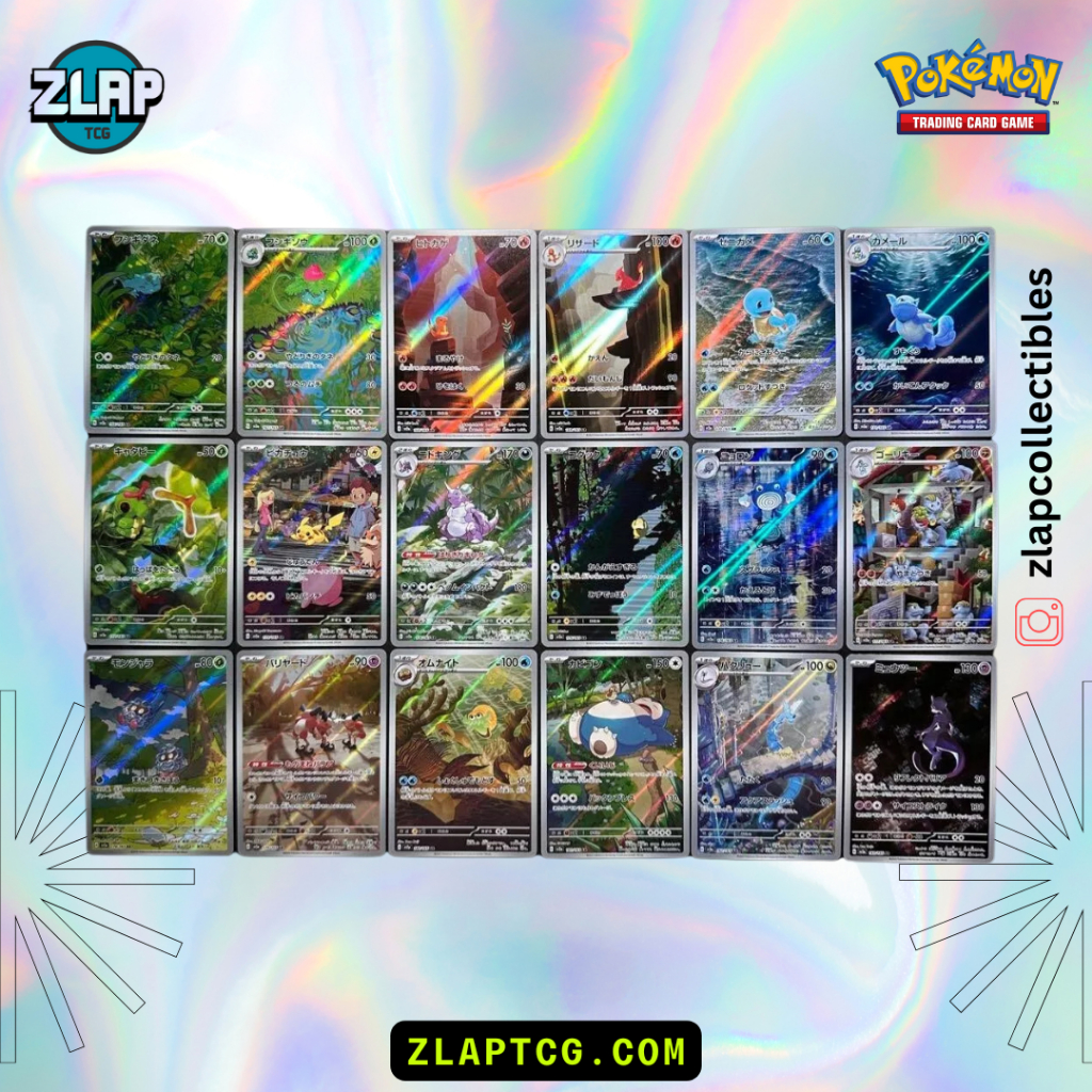 Single Cards - Pokemon 151 Japan AR Complete set of 18 sv2a 18 Kartu Art Rare Pokemon 151 Jepang Pic