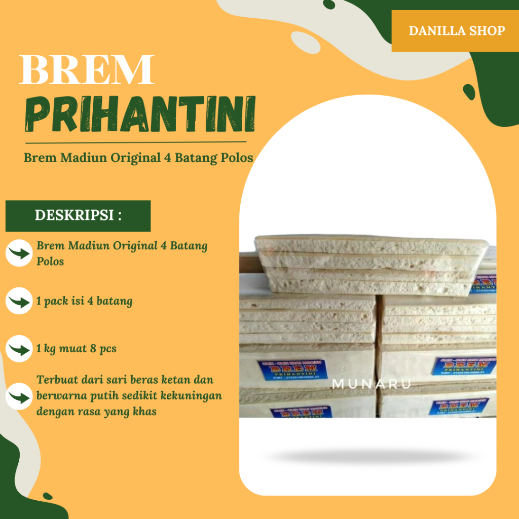 

Brem Madiun Original 4 Batang Polos Premium
