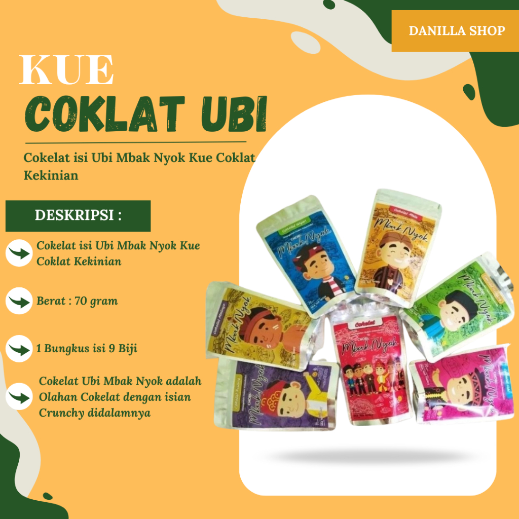 

Cokelat isi Ubi Mbak Nyok Kue Coklat Kekinian Premium