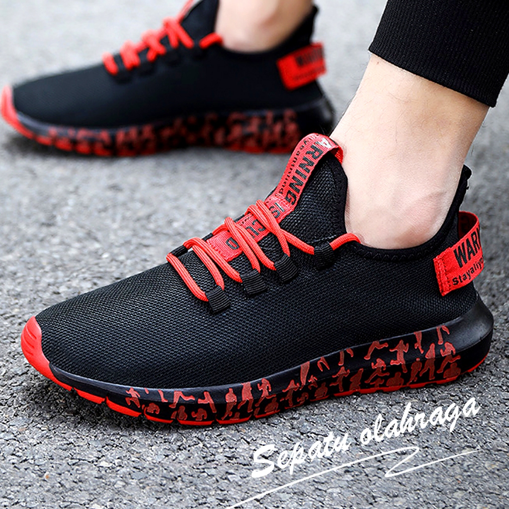 Sepatu jaring sepatu bernapas pria Sepatu Sneakers  Proses lem dingin SpatuJoging Pria Sepatu Sekola