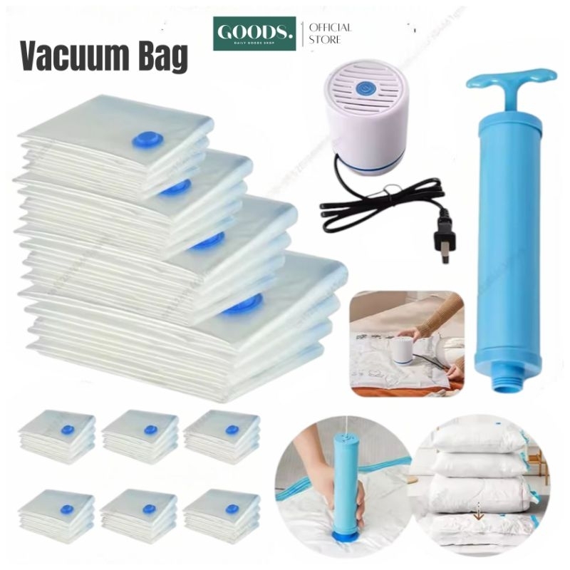 GOODS Plastik Vakum Baju Vacuum Bag Kantong Vakum Pakaian Pompa Vakum | Plastik Kompresi Pakaian Ser