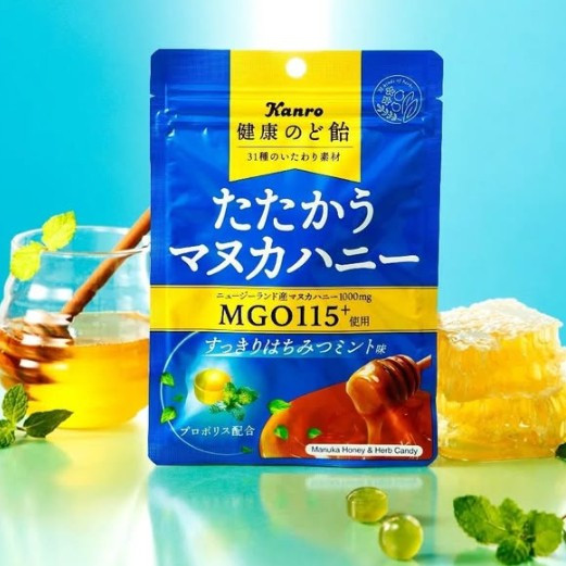 

Kanro Honey Throat Candy Manuka Honey Herb MGO 115+ Lozenges Permen Madu Manuka New Zealand