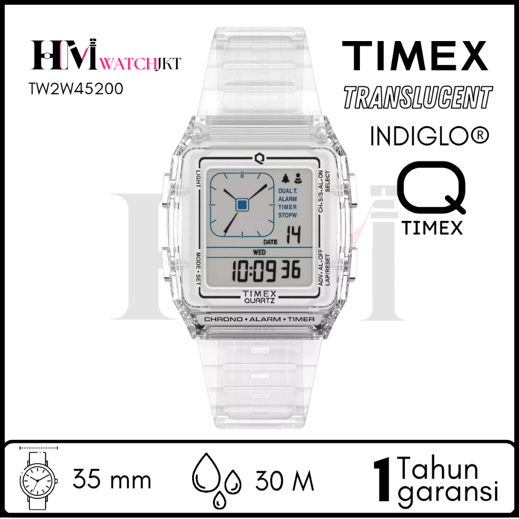 TIMEX TW2W45200 Q TIMEX LCA Jam Tangan Unisex Original Digital Antiair