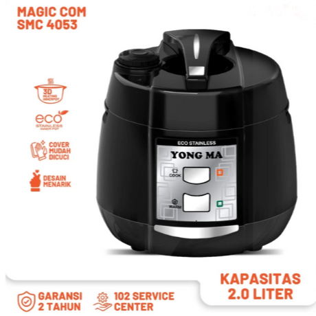 YONG MA RICE COOKER SMC 4053 (2LT) Stainless Innerpot / Stainless Steel Rice Cooker