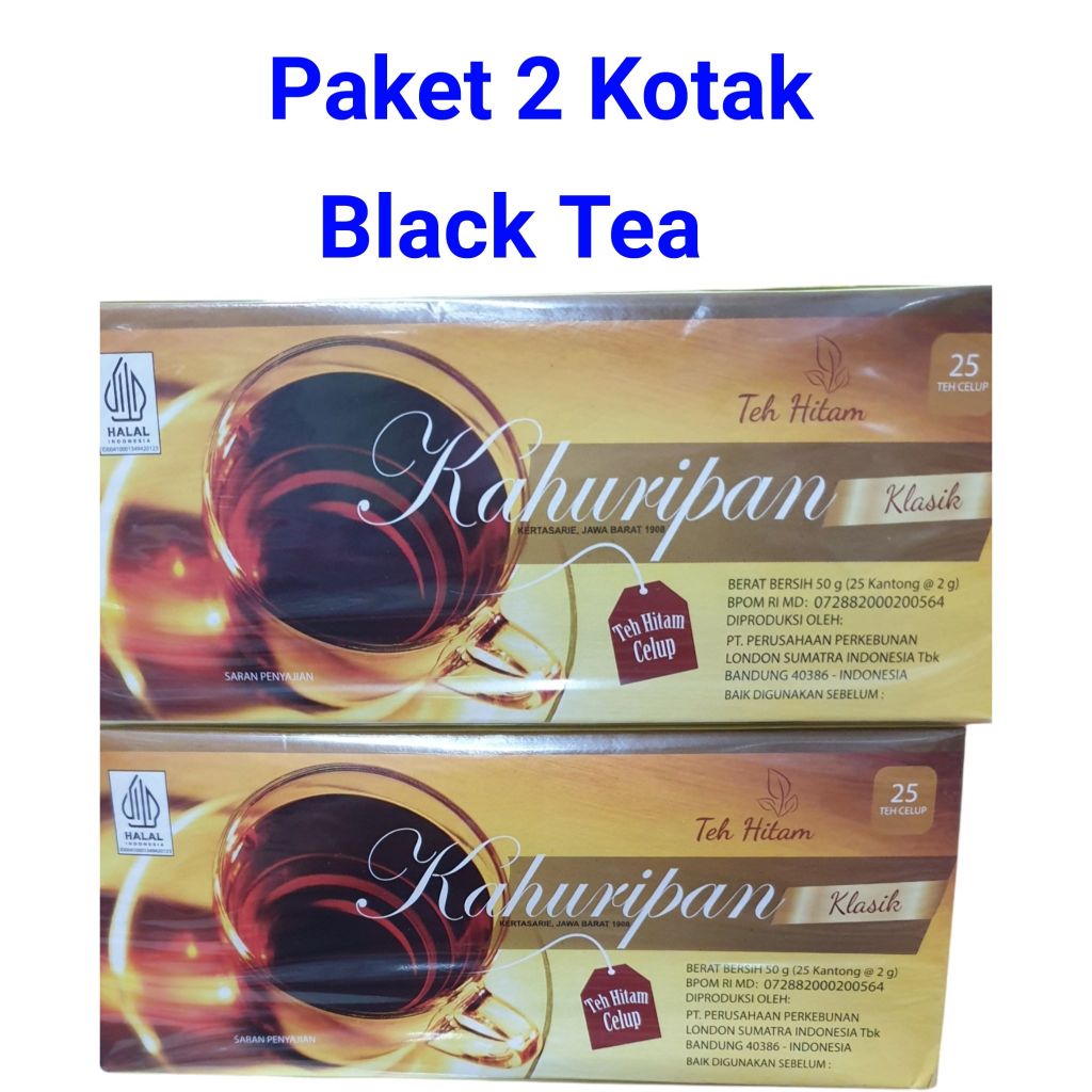 

PAKET 2 KOTAK Teh Kahuripan - Teh Hitam Celup Black Tea (1 kotak isi 25 kantong teh)