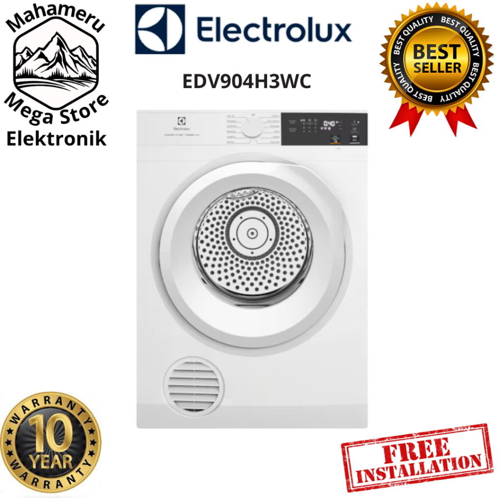 Dryer Electrolux EDV904H3WC 9Kg Mesin Pengering Pakaian