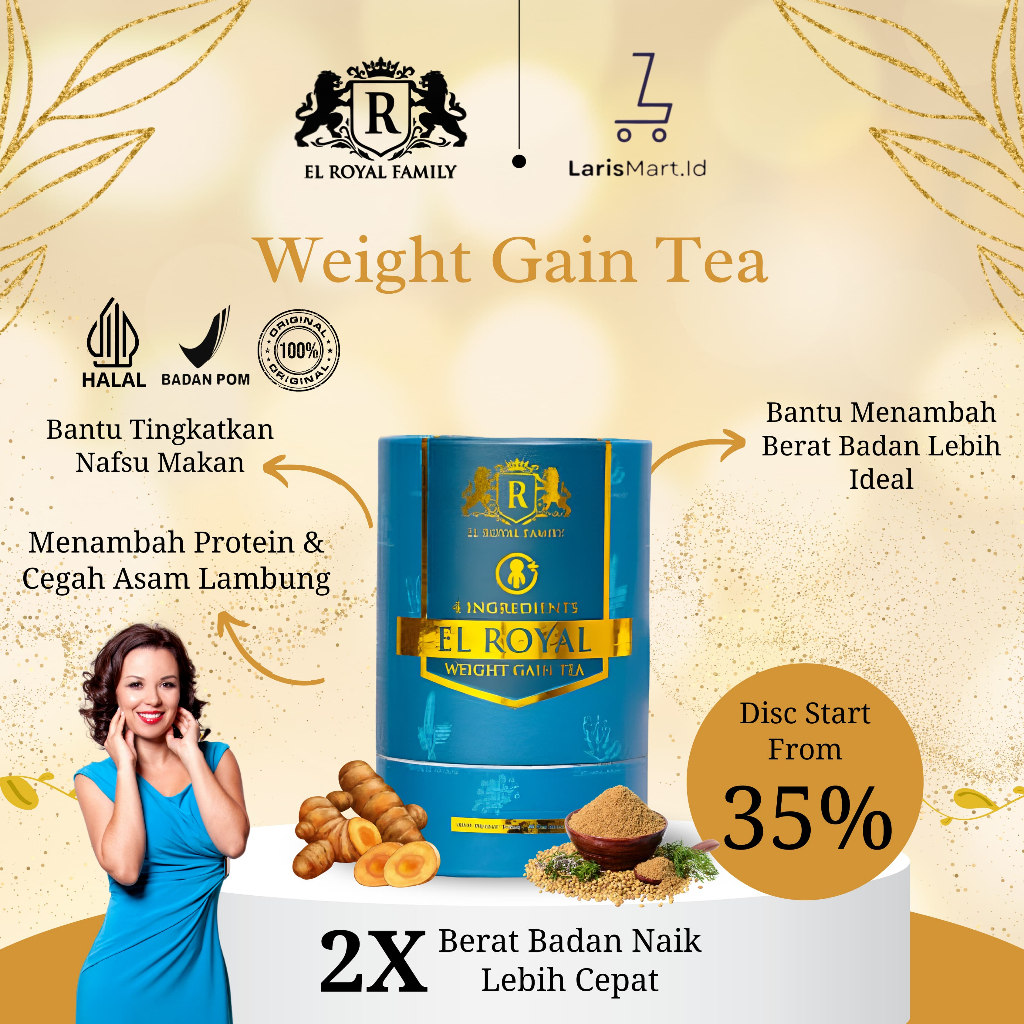 

EL ROYAL Weight Grain Tea - Teh Penggemuk - 2x Lebih Cepat Menaikkan Berat Badan
