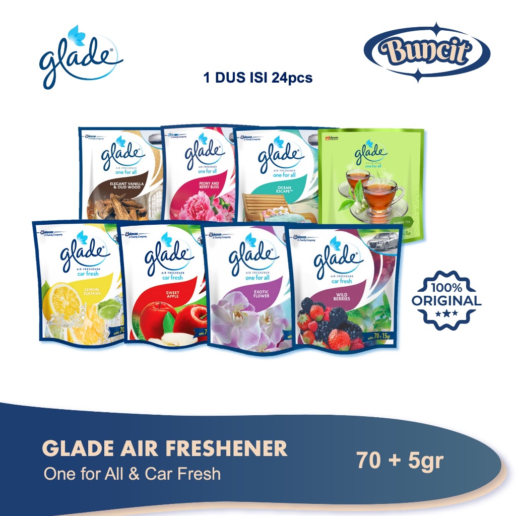 Glade Pengharum Ruangan Dan Mobil 75gr / Pewangi Ruangan Dan Mobil  / Pewangi Untuk AC
