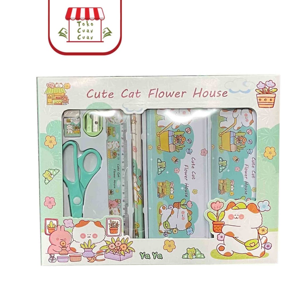 

Ay00! TCC Paket Alat Tulis Set 7in1 Stationery Set Dengan Gunting Study Set Anak Karakter