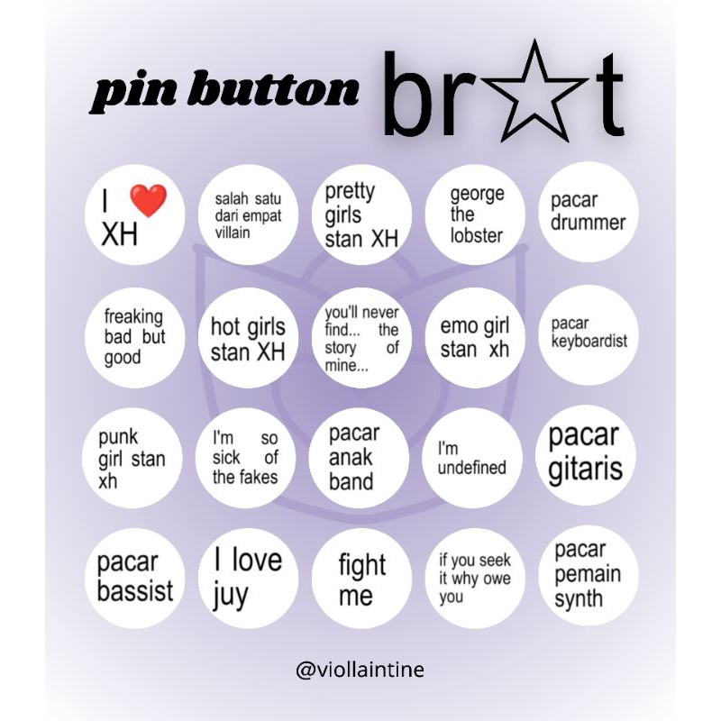[READY STOCK] Pin Button BrAt Xdinary Heroes XH Band K-Band Fanmerch Merch Aksesoris