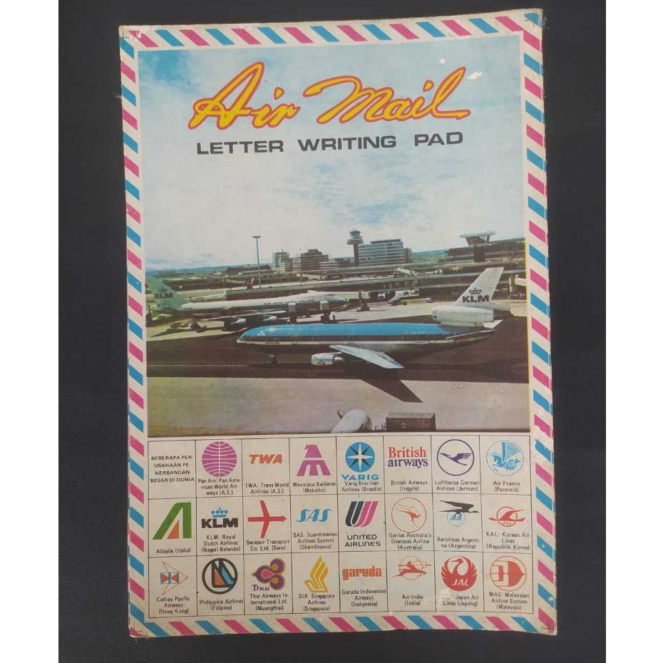 

[ ISI 14 LEMBAR ] KERTAS SURAT JADUL LETTER WRITING PAD AIR MAIL TAHUN 1980-1990AN ORI LAWAS ASLI