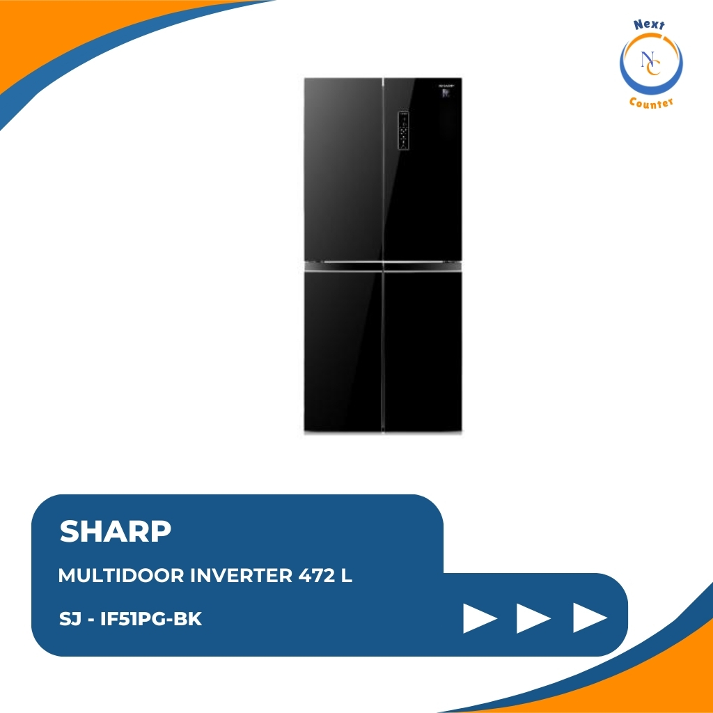 SHARP KULKAS MULTIDOOR 4 PINTU INVERTER SJ - IF51PG - BK