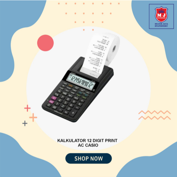 

KALKULATOR 12 DIGIT PRINT AC CASIO HR 8 CR