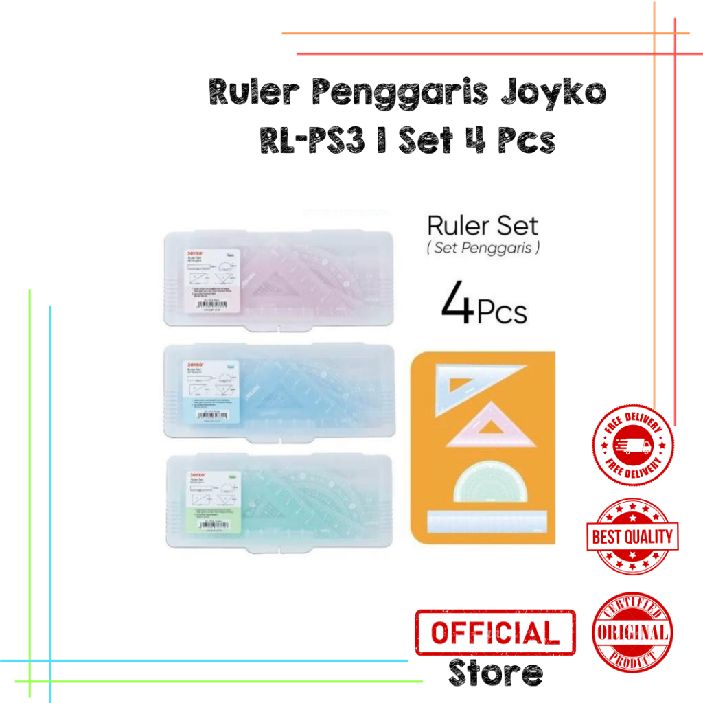 

SALE JOYKO RULER SET 4PCS RL-PS3 / PENGGARIS SET LENGKAP [100% ORIGINAL]