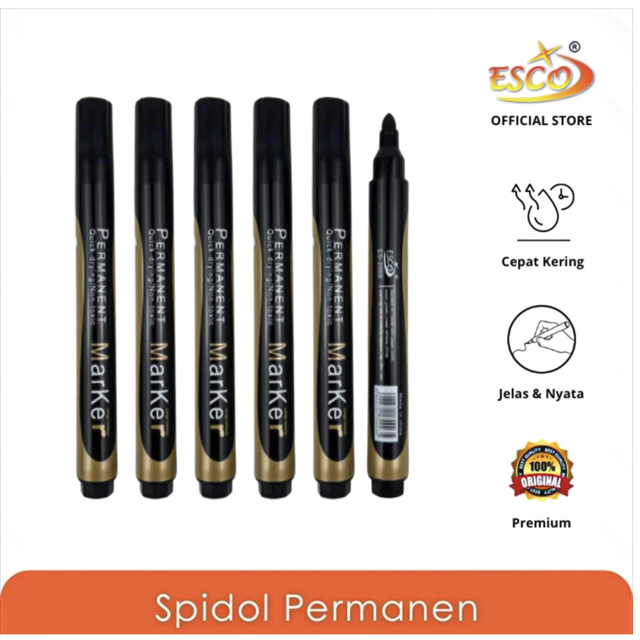 

Spidol Besar Permanent Esco Warna Hitam Permanen Isi Tinta Banyak Berkualitas